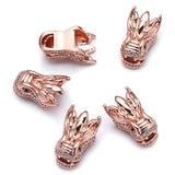 Dragon Head Charm Beads Copper Spacer Micro Pave Zirconia Pendant