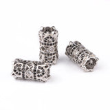 3pcs Metal Brass CZ Beads 15*8mm Hollow Column Spacer for Jewelry Making