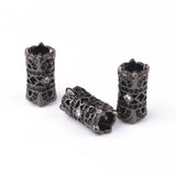 3pcs Metal Brass CZ Beads 15*8mm Hollow Column Spacer for Jewelry Making