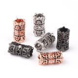 3pcs Metal Brass CZ Beads 15*8mm Hollow Column Spacer for Jewelry Making