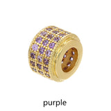 Multicolor CZ Beads DIY Bracelet Circle Cylinder Tube Charms 3pcs
