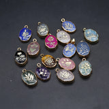 3pcs Agates Pendant Stone Charms DIY Necklace 20x18mm