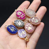 3pcs Agates Pendant Stone Charms DIY Necklace 20x18mm