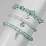 Green Aventurine Beaded Bracelet with Lucky Charms