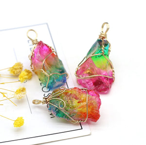 3pcs/lot Irregular Quartz Agates Pendant Charms for DIY Jewelry Making