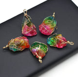 3pcs/lot Irregular Quartz Agates Pendant Charms for DIY Jewelry Making