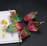 3pcs/lot Irregular Quartz Agates Pendant Charms for DIY Jewelry Making
