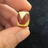 3pcs Natural Tiger Tooth Red Agate Dzi retro golden red thick line amulet