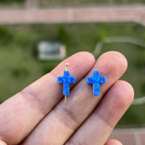 (3pcs/lot)Hot Pink Cross 9*12mm Opal Stone for Necklace