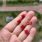 (3pcs/lot)Hot Pink Cross 9*12mm Opal Stone for Necklace