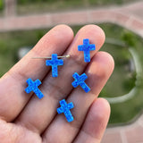 (3pcs/lot) Mint Cross Opal 9*12mm Drilled Hole Synthetic Opal Cross