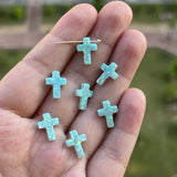 (3pcs/lot) Mint Cross Opal 9*12mm Drilled Hole Synthetic Opal Cross