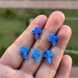 (3pcs/lot) Mint Cross Opal 9*12mm Drilled Hole Synthetic Opal Cross