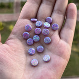 Synthetic Opal Round Coin Shape White/Light Puff 8mm Puffs Pendant (3pcs/lot)