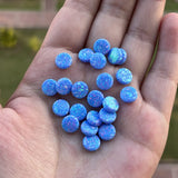 Synthetic Opal Round Coin Shape White/Light Puff 8mm Puffs Pendant (3pcs/lot)
