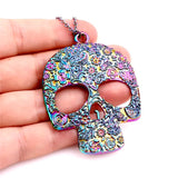 3pcs Rainbow Alloy Skeleton Charms for Necklace Jewelry Making