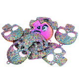 3pcs Rainbow Alloy Skeleton Charms for Necklace Jewelry Making