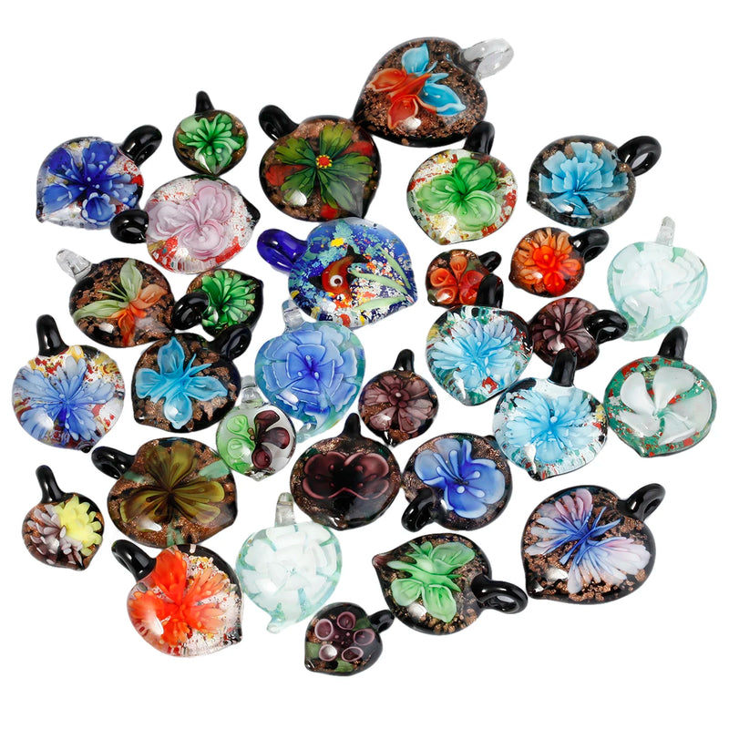 3pcs Random Lampwork Pendant Charms for Jewelry Making DIY Necklace