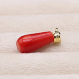 3pcs Red Coral Bead Pendant Water Drop Shape Charms for DIY Jewelry