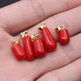 3pcs Red Coral Bead Pendant Water Drop Shape Charms for DIY Jewelry