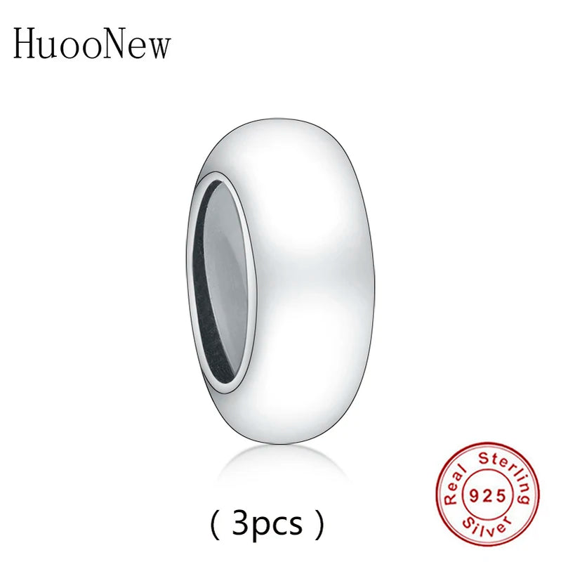 3pcs Silver 925 Stopper Silicon Beads for Pan Charms Bracelet