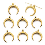 3pcs Stainless Steel DIY Moon Jewelry Findings 25x28mm Necklace Earring Pendant