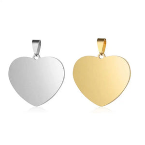 3pcs Stainless Steel Heart Pendant Initial Name Dog Tags