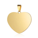 3pcs Stainless Steel Heart Pendant Initial Name Dog Tags