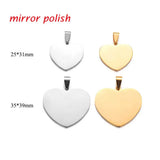 3pcs Stainless Steel Heart Pendant Initial Name Dog Tags