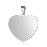 3pcs Stainless Steel Heart Pendant Initial Name Dog Tags