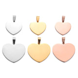 3pcs Stainless Steel Heart Pendant Initial Name Dog Tags