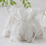 3pcs Hollow Lace Jewelry Bags Party Gift Drawstring Pouches