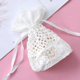 3pcs Hollow Lace Jewelry Bags Party Gift Drawstring Pouches