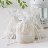 3pcs Lace Jewelry Gift Bags Hollow Flower Drawstring Pouches