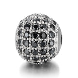 3pcs/lot CZ Pave Round Spacer Beads for Men Jewelry