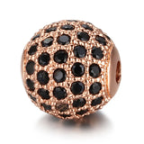 3pcs/lot CZ Pave Round Spacer Beads for Men Jewelry