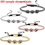 3pcs Polygon CZ Zircon Spacer Beads Geometric Charms DIY Bracelet Jewelry