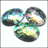 3pcs Natural Sea Abalone Shell Cabochons 30x40mm Charms Pendants