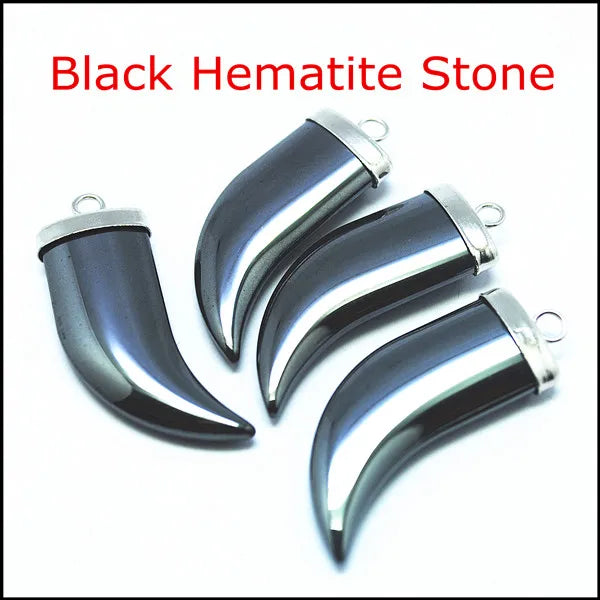 3pcs Hematite Stone Women's Pendant Jewelry 32x12mm Necklace Pendants