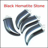 3pcs Hematite Stone Women's Pendant Jewelry 32x12mm Necklace Pendants
