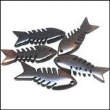 3pcs Fish Carved Bone Beads 40mm DIY Accessories Charm Pendants Making