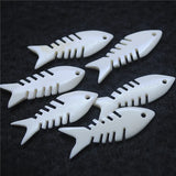 3pcs Fish Carved Bone Beads 40mm DIY Accessories Charm Pendants Making