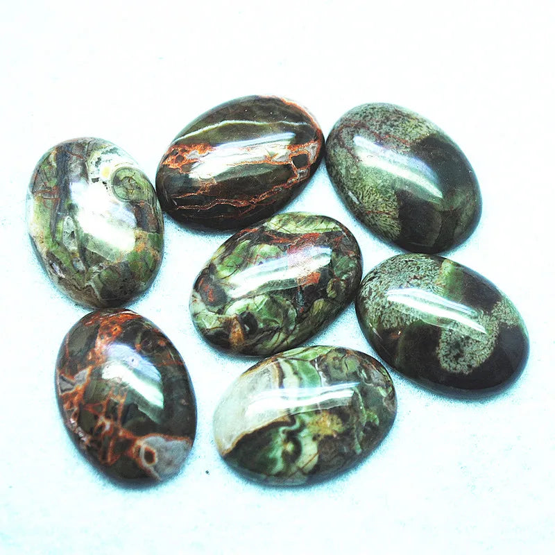 3pcs Brazilian Stone Bamboo Agate Cabochons 22x30mm for Pendants Jewelry Making