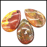 3pcs Chinese Red Stone Pendants for Necklaces