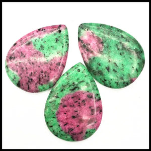 3pcs Nature Epidote Stone Pendants for DIY Necklace
