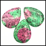 3pcs Nature Epidote Stone Pendants for DIY Necklace