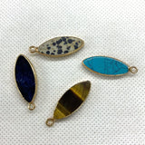 3pcs Oval Mixed Agate Crystal Turquoise Stone Pendant Jewelry Making