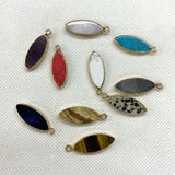 3pcs Oval Mixed Agate Crystal Turquoise Stone Pendant Jewelry Making