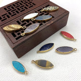 3pcs Oval Mixed Agate Crystal Turquoise Stone Pendant Jewelry Making