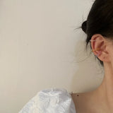Korea Transparent Geometric Round Ear Cuff Stackable C-shape Ear Clip Earrings